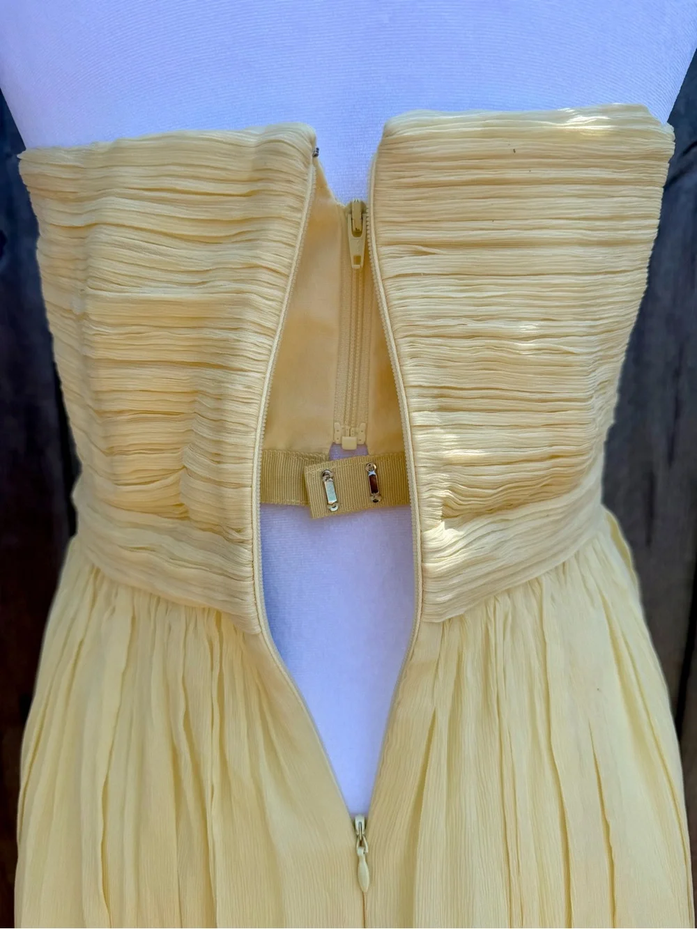 NWT J.Crew Nadia Silk Chiffon Strapless Pleated Dress Champagne Size 6